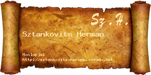 Sztankovits Herman névjegykártya