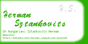 herman sztankovits business card